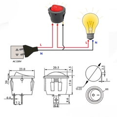 Công Tắc Tròn Có Đèn KCD1  6A-250V lỗ khoét 21mm - Linh kiện điện tử Quỳnh Diễn