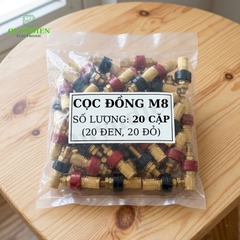 Cọc Đồng M8 NẮP ĐỒNG Đỏ Đen 200A