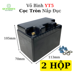 Vỏ Bình Đề Xe Máy YT5 Cọc Tròn Nắp Đục