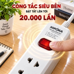 Ổ Cắm Lõi sứ chống cháy 5 Cửa Chéo con tắc 2200W  - VAT - Ổ cắm chéo 5 cửa 2200W 5A2-5