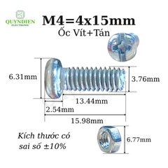Ốc Vít M4x15mm Có Kèm Tán