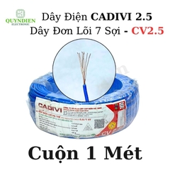 Dây Điện Cadivi 2.5 – Dây Đơn Lõi 7 Sợi CV2.5 – Dây Cáp Điện, Dây Tiếp Địa, Dây Chống Sét (CUỘN 1 MÉT)