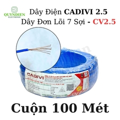 Dây Điện Cadivi 2.5 – Dây Đơn Lõi 7 Sợi CV2.5 – Dây Cáp Điện, Dây Tiếp Địa, Dây Chống Sét (CUỘN 100 MÉT)