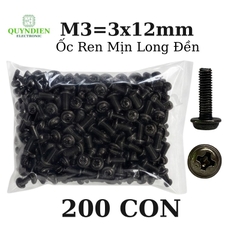 Ốc Vít Ren Mịn Đầu Long Đền M3x12mm