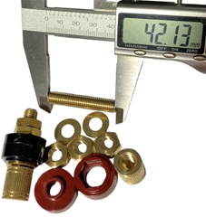 Cọc Đồng M8 - 8mm 200A NẮP ĐỒNG (Đỏ + Đen)