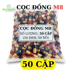 Cọc Đồng M8 NẮP ĐỒNG Đỏ Đen 200A