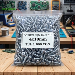 Ốc Vít Đầu Dù Ren Mịn M4=4x10mm Màu Trắng
