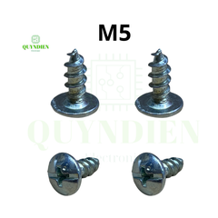 Ốc vít M5 dài 12mm ren xoắn Nhọn đầu dù Túi 100 con=152g