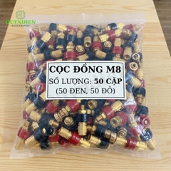 Cọc Đồng M8 NẮP ĐỒNG Đỏ Đen 200A