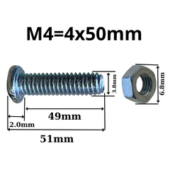 Ốc vít M4 dài 50 mm có kèm tán túi 100 con