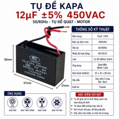 Tụ Đề Kapa Vuông Tinh Chi 12uF 450VAC