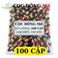 Cọc Đồng M8 Nắp Đồng Đỏ Đen