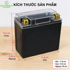 Vỏ Bình Xe Máy YT6 Cọc Vuông Nắp Trong, Dùng Cho Dream Wave Alpha Sirius