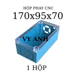 Hộp nhựa Phay sẵn VY ANH 170x95x70mm Xanh nắp Trong
