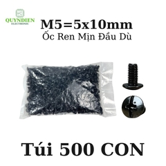 Ốc Vít Đầu Dù Ren Mịn M5=5x10mm Màu Đen - 500 Con