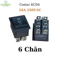 Công Tắc Bập Bênh 6 Chân KCD4 16A/30A 250V Đen Không Đèn