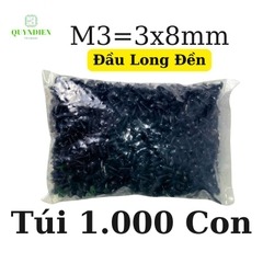 Ốc vít nhọn M3x8mm đầu long đền dài 8mm - Túi 1.000 Con