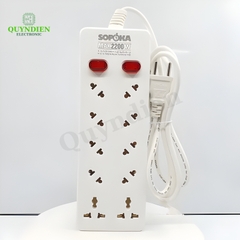 Ổ Cắm Chéo 10 Cửa 2200W 10A4 2 Nút Nguồn Siêu Bền Chống Cháy Chịu Nhiệt