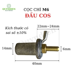 Cọc Chì M6 Đầu Cos – Cọc Cắm Ắc Quy Chì Axit, Đầu Nối Ren Đồng Chống Oxy Hóa