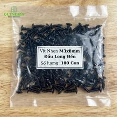 Ốc Vít Nhọn M3x8mm Đầu Long Đền Đen