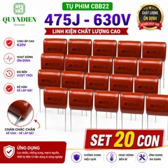 Tụ Kẹo Nâu Đỏ CBB22 475J 630V