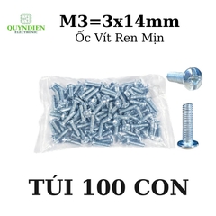 Ốc Vít Tán M3x14mm - Túi 100 Con