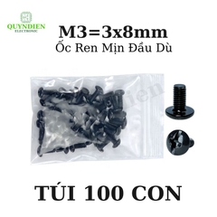 Ốc Vít Ren Mịn Đầu Dù M3x8mm