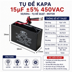 Tụ Đề Kapa Vuông Tinh Chi 15uF 450VAC