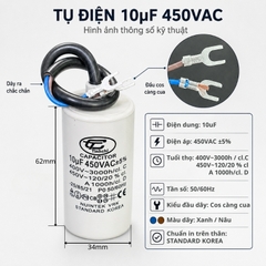 Tụ Đề Máy Bơm Tinh Chi 10uF 450V