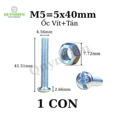 Ốc vít kèm tán M5x40mm túi 100 con