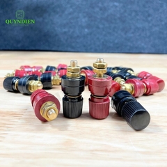 Cặp Jack loa JS333 M6 Cọc Đồng NẮP NHỰA Đỏ Đen trục 6mm