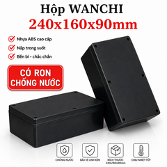 Hộp Nhựa ABS WANCHI 240x160x90mm Màu Đen Nắp Đục