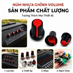 Núm Nhựa Volume Màu Đỏ Thân Đen