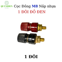Cặp Jack loa JS555 Cọc Đồng NẮP NHỰA Đỏ Đen trục 8mm