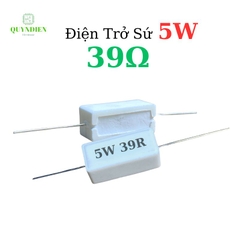 Điện trở sứ 5W chân cắm ±5% dáng Nằm - 39R - 10 Con