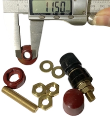 Cặp Jack loa JS555 Cọc Đồng NẮP NHỰA Đỏ Đen trục 8mm