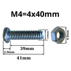 Ốc vít M4 dài 40 mm có kèm tán túi 100 con