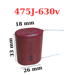 Tụ Kẹo Nâu Đỏ CBB22 475J 630V