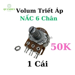 Biến trở Volum Nấc - khía, triết áp Đôi 6 Chân B50K