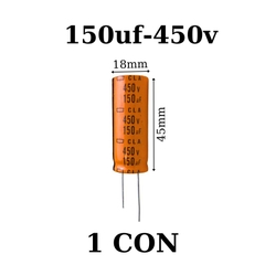 Tụ Lọc Nguồn 150uf 450V DC mới màu cam 18x45mm