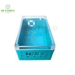 Hộp nhựa Khoan Sẵn IGBT 200x120x80mm Xanh nắp Trong quạt Bên