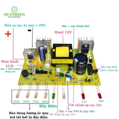 Mạch Sạc Acquy 20A tự động 3 giai đoạn 12V/24V (ắc quy 20A~400A)