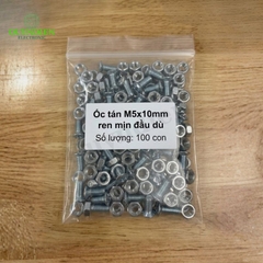 Ốc Vít Ren Mịn Đầu Dù M5x10mm Có Kèm Tán Màu Trắng