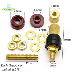 Cọc Đồng M8 Nắp Đồng Đỏ Đen