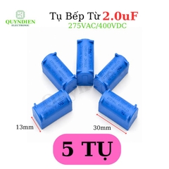 Tụ Bếp Từ 2uF 275VAC/400VDC Màu Xanh Đứng