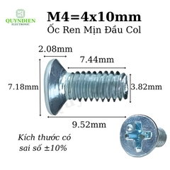 Ốc Vít M4x10mm Ren Mịn, Đầu Col