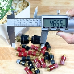 Cặp Jack loa JS333 M6 Cọc Đồng NẮP NHỰA Đỏ Đen trục 6mm