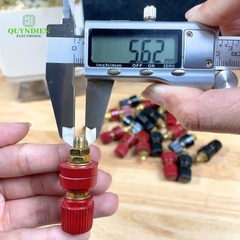 Cặp Jack loa JS333 M6 Cọc Đồng NẮP NHỰA Đỏ Đen trục 6mm