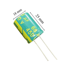 Tụ lọc nguồn 68uf  400v  tụ máy lạnh tụ điều hoà tụ mạch điện (18x25mm)