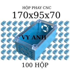 Hộp nhựa Phay sẵn VY ANH 170x95x70mm Xanh nắp Trong